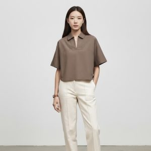 Quilted Blouse - Gris / Etoupe, 34