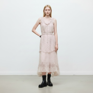 "Clous" Sleeveless Dress - Rose Opaline, 36