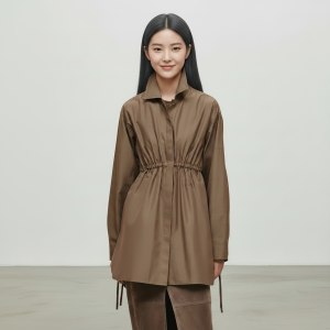 Drawstring Shirt - Marron Muschio, 34