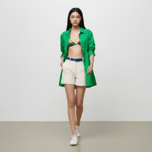 Drawstring Shirt - Vert Jungle, 34