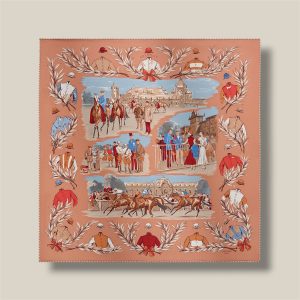 Scarf 70 Champ de Courses a Chantilly - Cuivre / Bleu / Rouge H